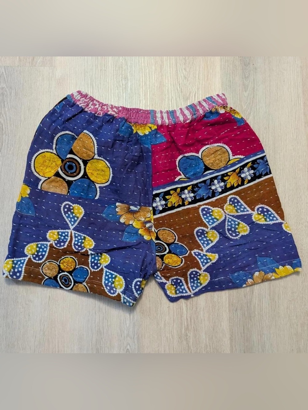 Upcycled kantha shorts